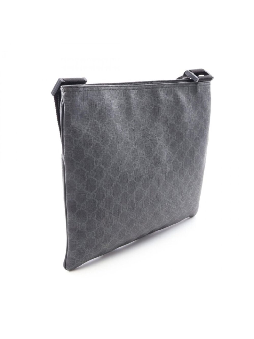 Gucci Shoulder Bag GG Supreme Black Canvas Leather - Picture 2 of 9